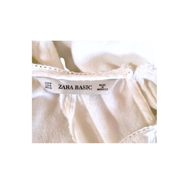 Zara Basic Ivory Colored Peasant Bohemian Long Sleeve Blouse in Size Med… - Picture 4 of 4